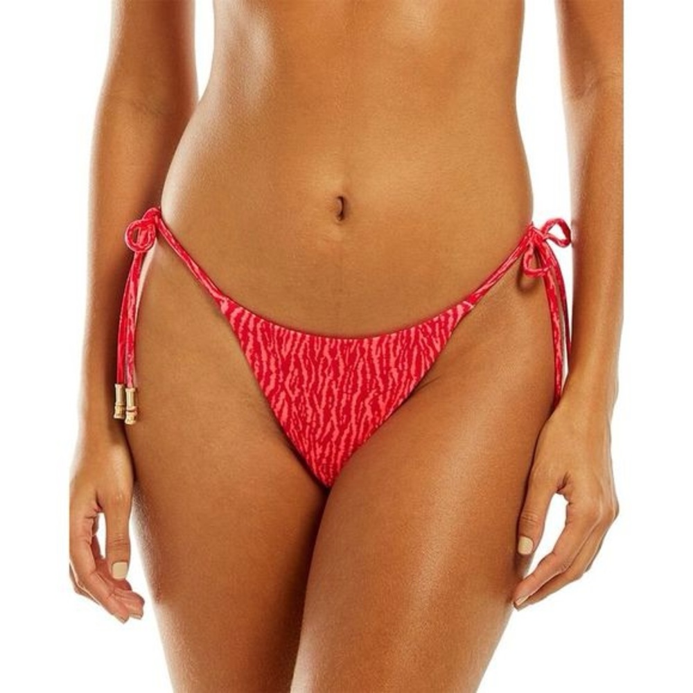 Vibrant Red Tie-Side Bikini Bottom